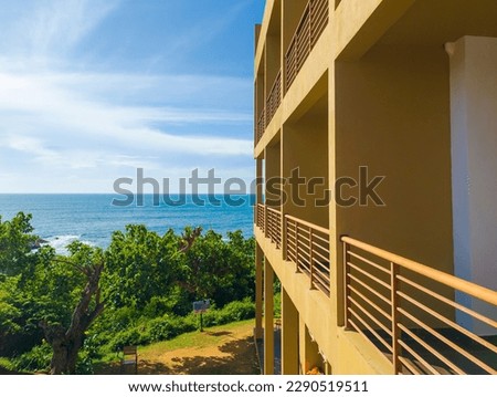 View from the balcony of a Sri Lanka tourist hotel. Photography for tourism background, design and advertising.