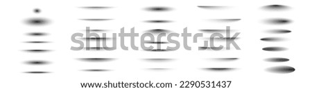 Realistic round shadows set in transparent background, vector realistic oval shadow isolated Royalty-Free Stock Photo #2290531437