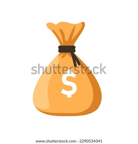 money bag flat vector icon with dollar logo, for business icon, and payment Royalty-Free Stock Photo #2290534341