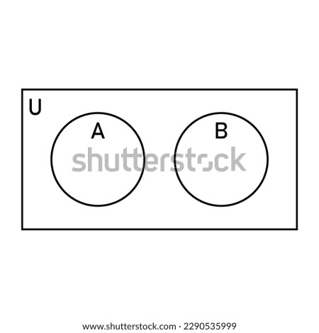 Venn diagram of two disjoint circles. Vector illustration isolated on white background. Royalty-Free Stock Photo #2290535999
