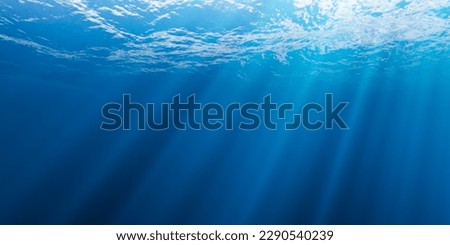 Underwater background. Abstract underwater backgrounds for your design. blue deep see underwater background. Tranquil underwater scene with copy space Royalty-Free Stock Photo #2290540239