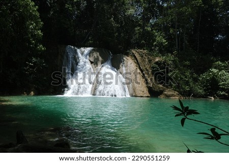 Pictures of the waterfall Cascadas Roberto `Barrios, Agua Azul and Misol Ha in Mexico