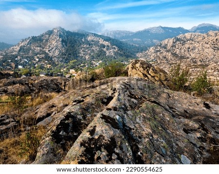 The Camorza hills from the Cave hill in the Pedriza.  Madrid. Spain.