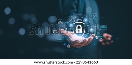 Cybersecurity concept, user privacy security and encryption, secure internet access Future technology and cybernetics, screen padlock. Internet network data protection, anti hacker, cybercrime Royalty-Free Stock Photo #2290641663