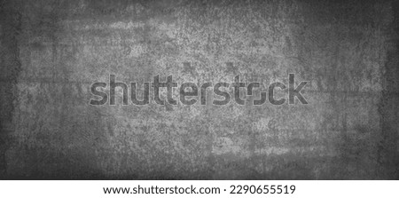 Black anthracite dark gray grey grunge old aged retro vintage stone concrete cement blackboard chalkboard wall floor texture, with cracks - Abstract background banner pattern design template