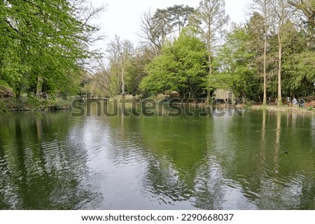 Monza: view of park of Villa Reale (Royal Villa) with animals and trees, Italy