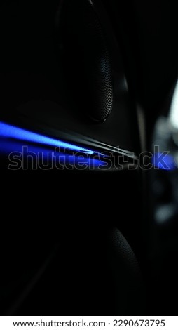 pretty blue line lights in a car