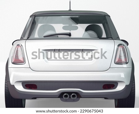 Blank License Plate On vehicle. empty License Plate. no text. place for text, space for text. blank white license plate on a car with copy space. Blank License Plate On car. Royalty-Free Stock Photo #2290675043