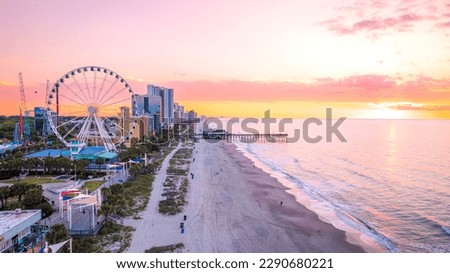 Myrtle Beach , South Carolina at sunrise. Royalty-Free Stock Photo #2290680221
