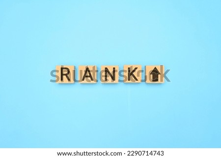 rank up SEO with upper icon on clean ground. high quality photo, icon and photo style