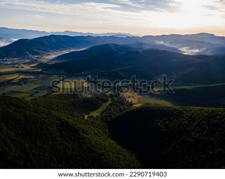Spring landscape in La Vall D En Bas, La Garrotxa, Spain. Royalty-Free Stock Photo #2290719403