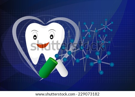 Teeth  on a abstract technology background