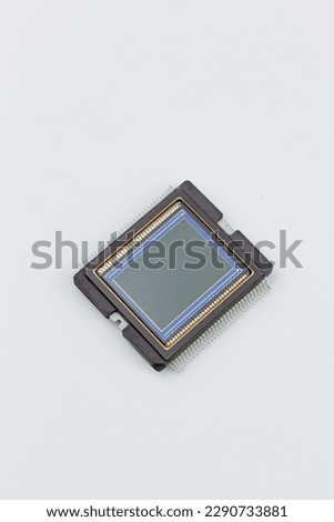 Image sensor inside digital camera, ccd, cmos on white background Royalty-Free Stock Photo #2290733881