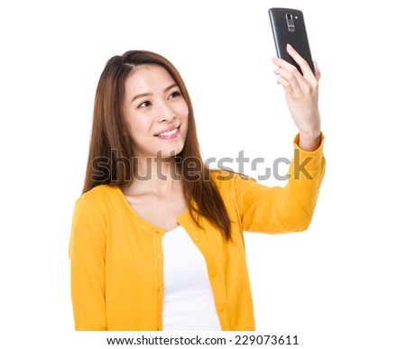 Woman take selfie