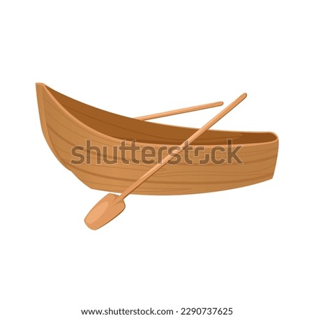 Concept Camping boat. The illustration is a flat vector design of a camping boat on a white background. Vector illustration.