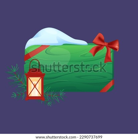 Concept Winter Christmas festive wooden pointer sign. This illustration is a flat vector design of a Christmas festive wooden pointer sign. Vector illustration.