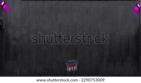 Advertisement space with basketball hoop