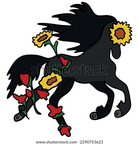 Cute vector illustration for children: cartooned pony horse character ready to print