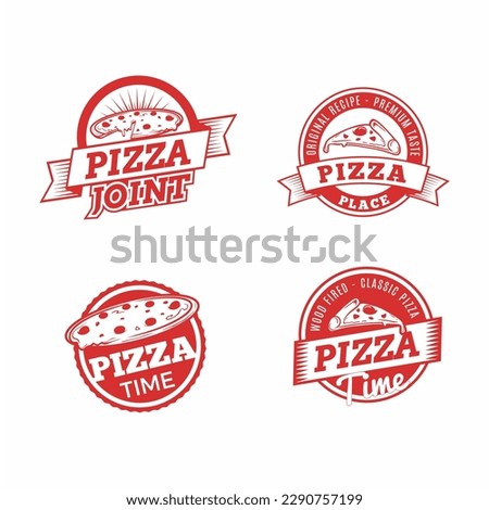 set of logo pizza vector icon 