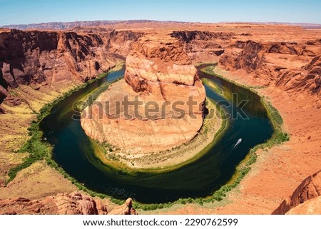 Horseshoe Bend and Colorado river on Arizona. Canyonland scenic. Landscape of Grand Canyon National Park in Arizona. Royalty-Free Stock Photo #2290762599