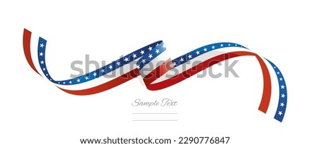 American flag ribbon vector illustration. USA flag ribbon on abstract isolated on white color background Royalty-Free Stock Photo #2290776847