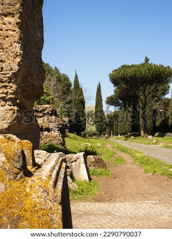 Walk in Appia Antica street. Parks and outdoor life, green areas of Rome. Royalty-Free Stock Photo #2290790037