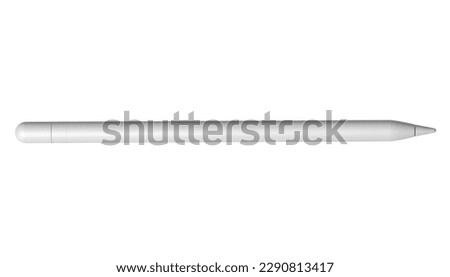 Wireless white Pencil or stylus for tablet isolated on white or transparent background, design element, flat lay, top view,cut out, Royalty-Free Stock Photo #2290813417