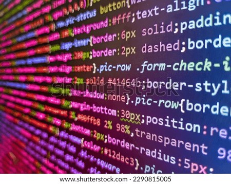 Programming code abstract. Developer working on websites codes in office. Abstract information technology modern background. Computer code data