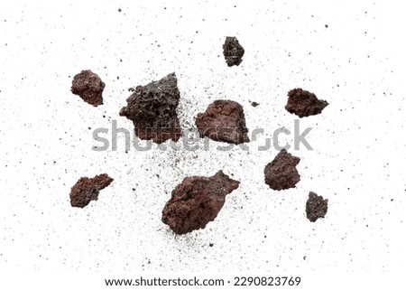 Broken rock explosion with particle texture Royalty-Free Stock Photo #2290823769