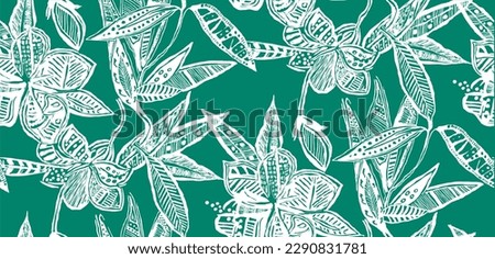 tropical leaves pattern perfect for decoration and textiles Royalty-Free Stock Photo #2290831781