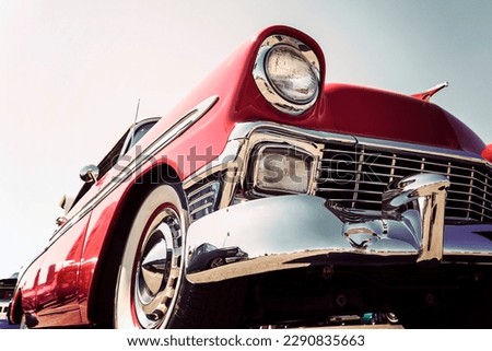 Headlight of a classic american car Royalty-Free Stock Photo #2290835663