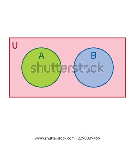 Venn diagram of two disjoint circles. Vector illustration isolated on white background. Royalty-Free Stock Photo #2290839469