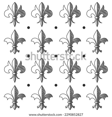 Seamless pattern background with lys flower symbols Vector