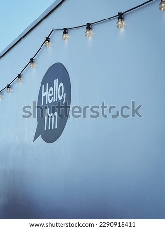 Shine a light on your message with our Hello speech bubble and burning light bulbs outside at a light cord. 
