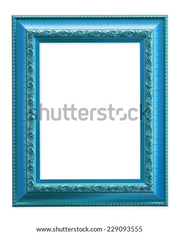Blue frame isolated on white background