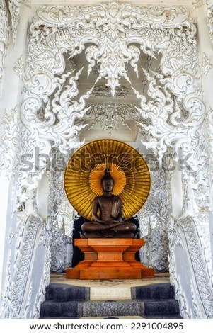 Beautiful buddha statue at the White temple in Chiang Rai, Thailand , Wat Rong Khun.