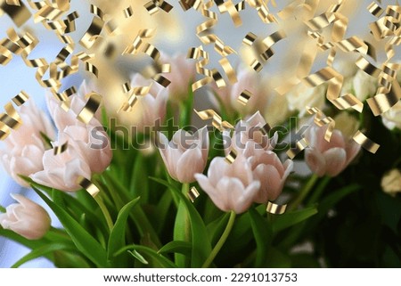 spring background flowers holiday falling confetti