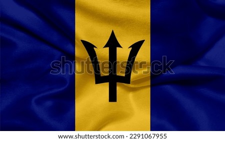 Realistic photo of Barbados flag