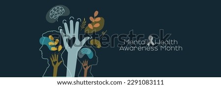 Mental Health Awareness Month banner. Royalty-Free Stock Photo #2291083111