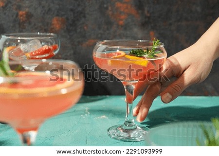 Grapefruit cocktail, alcohol or non alcoholic drink for party Royalty-Free Stock Photo #2291093999