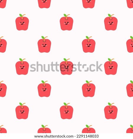 Stylish square tile with a captivating food print. Seamless pattern with apple on linen background. Design for business cards to make a statement.