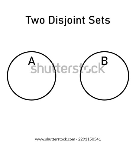 Venn diagram of two disjoint circles. Vector illustration isolated on white background. Royalty-Free Stock Photo #2291150541