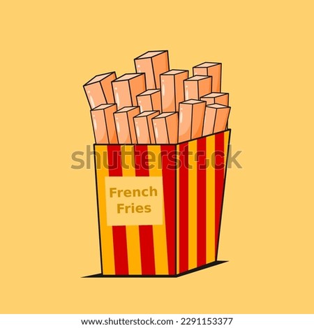 French fries fast food illustration vector cartoon