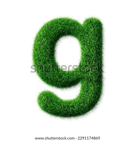 A letter g with grass on a white background, eco text effect, isolated letter with grass effect high quality