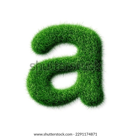 A letter a with grass on a white background, eco text effect, isolated letter with grass effect high quality