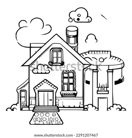 House coloring page, useful as coloring book for kids. 