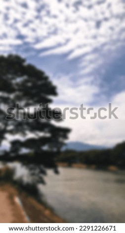 Defocused River and Sky Abstract Background