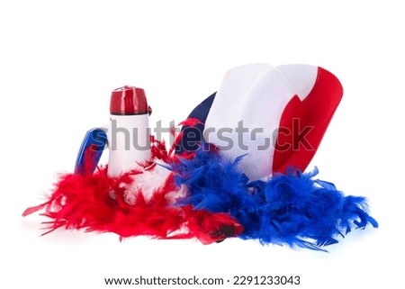 Celebration stuff in flag colors isolated over white background