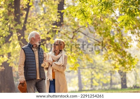 Cheerful pensioners enjoy their life walking together in the park and talking. Activities for elderly people