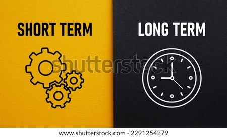 Short term long term are shown using a text Royalty-Free Stock Photo #2291254279